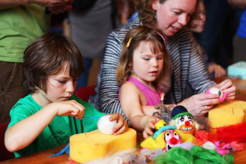 Children needle feltmaking at Brighton Mini Maker Faire