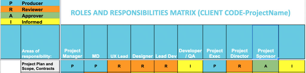 Roles and responsibilities matrix template