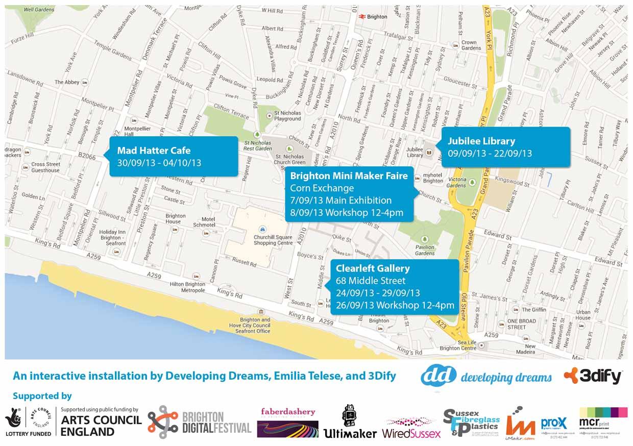 Map of the Break the Mould tour venues across Brighton