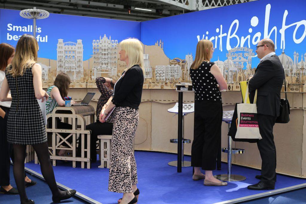VisitBrighton exhibition stand Small Is Beautiful at the Meetings Show 2019 in London Olympia